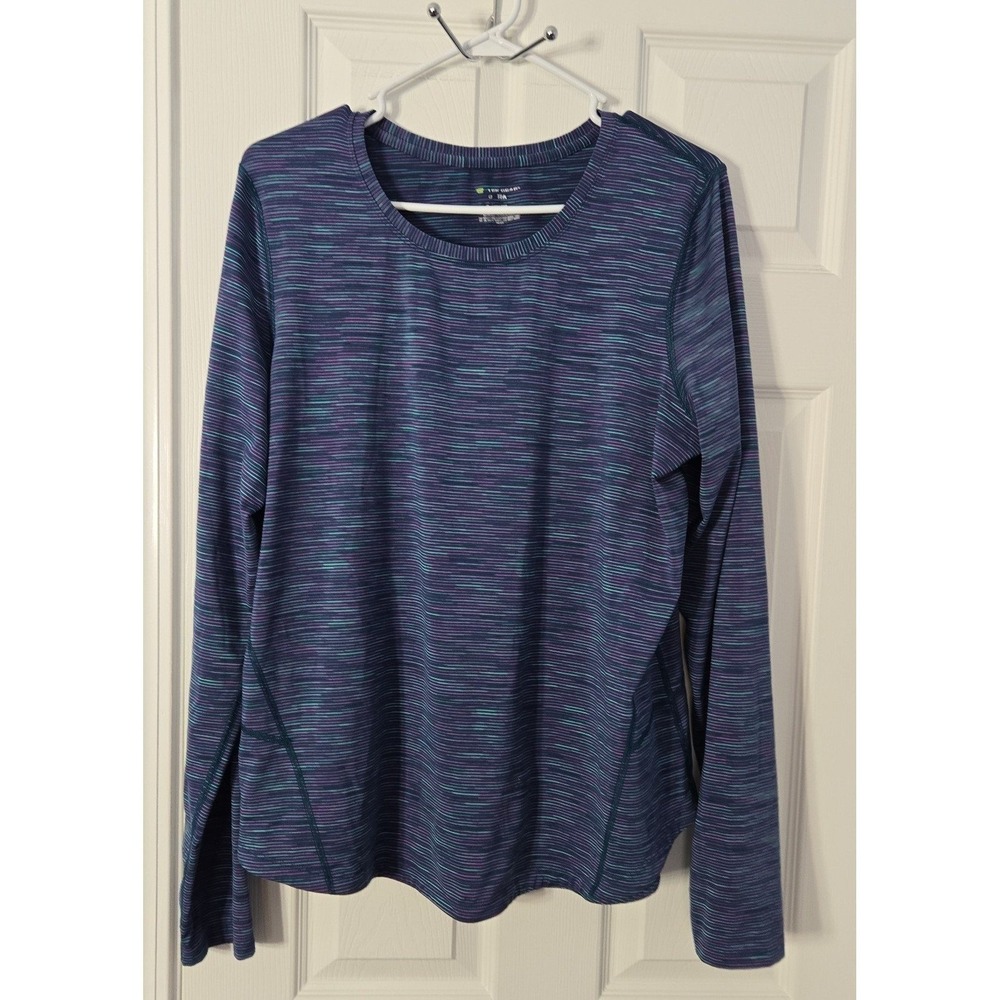 Tek Gear Womans Athletic Blouse Long Sleeve Size XL Multi Color